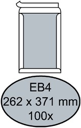 Envelop Quantore bordrug EB4 262x371mm zelfklevend wit 100 stuks