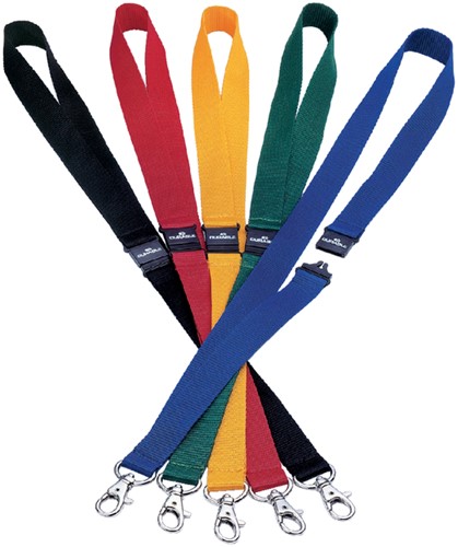 Textielkoord Durable 8137 met karabijnhaak zwart-2