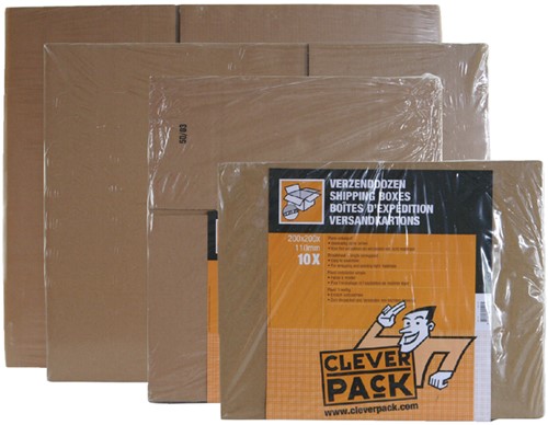 Amerikaanse vouwdoos CleverPack 305x220x250mm B-golf bruin 10 stuks-2