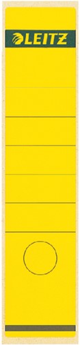 Rugetiket Leitz breed/lang 62x285mm zelfklevend geel 10 stuks
