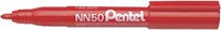Viltstift Pentel NN50 rond 1.3-3mm rood