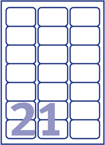 Etiket Avery L7060-20 63.5x38.1mm polyester wit 420 stuks-2