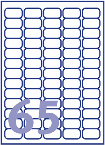 Etiket Avery L7651Y-25 38.1x21.2mm neon geel 1625 stuks-2