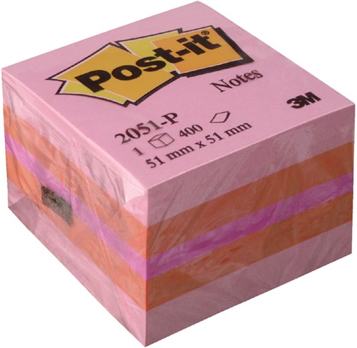 Memoblok Post-it 2051 51x51mm kubus roze-2