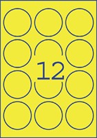 Etiket Avery L7670-25 63.5mm rond neon geel 300 etiketten-2
