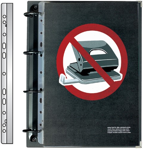 Opbergstrip Djois filestrip A4 295mm 2/4rings transparant 100 stuks-3