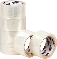 Verpakkingstape Quantore 50mmx60m PP transparant (pak à 6 rol)