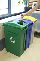 Afvalbak Rubbermaid Slim Jim Vented met luchtsleuven 87 liter grijs-1