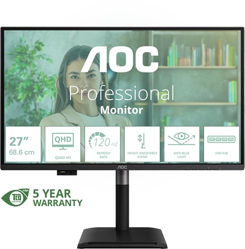 AOC Q27P4U computer monitor 68,6 cm (27") 2560 x 1440 Pixels Wide Quad HD Zwart-3