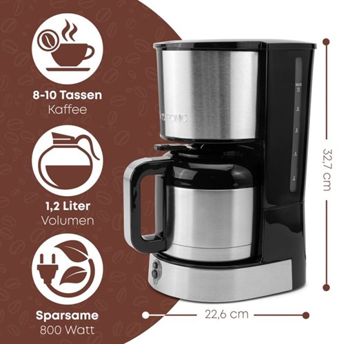 Koffiezetapparaat Clatronic KA3805 1,2l  zilver/zwart -2