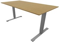 Zit-/statafel Dencon Axis - 120x80 cm - Aluminium - Eiken