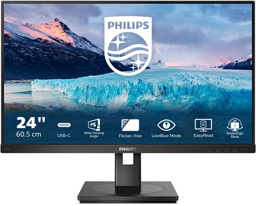 Philips S Line 243S1/00 computer monitor 60,5 cm (23.8") 1920 x 1080 Pixels Full HD LCD Zwart