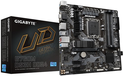 GIGABYTE B760M DS3H DDR4 moederbord Intel B760 Express LGA 1700 micro ATX