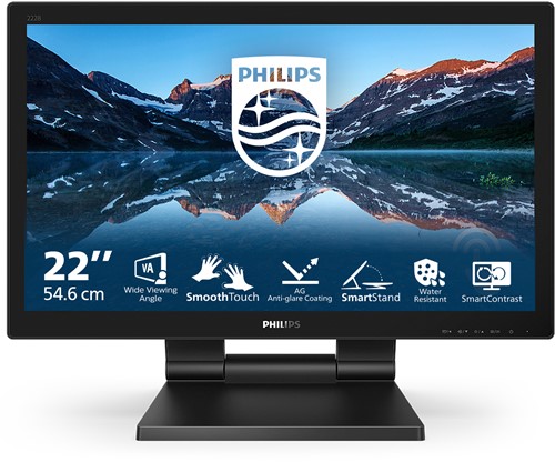 Philips B Line 222B9TA/00 LED display 54,6 cm (21.5") 1920 x 1080 Pixels Full HD LCD Touchscreen Tafelblad Zwart