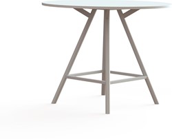 Bridge vergadertafel rond Huislijn, rechthoekige poten, vaste hoogte 110 cm