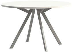 Bridge vergadertafel rond Huislijn, rechthoekige poten, vaste hoogte 75 cm