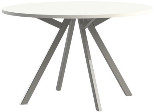 Bridge vergadertafel rond Huislijn, rechthoekige poten, vaste hoogte 75 cm