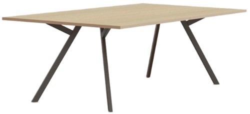Bridge vergadertafel Huislijn, rechthoekige poten, vaste hoogte 75 cm