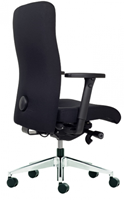 Bureaustoel Rovo XP 4015 S4, zitting en rug zwart, gepolijst voetenkruis, zachte wielen en AIRplus lendensteun, zonder armleggers