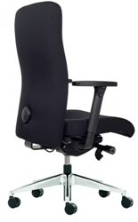 Bureaustoel Rovo XP 4015 S4, zitting en rug zwart, gepolijst voetenkruis en AIRplus lendensteun