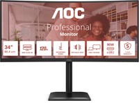 AOC E4 CU34E4CV computer monitor 86,4 cm (34") 3440 x 1440 Pixels UltraWide Quad HD LCD Zwart