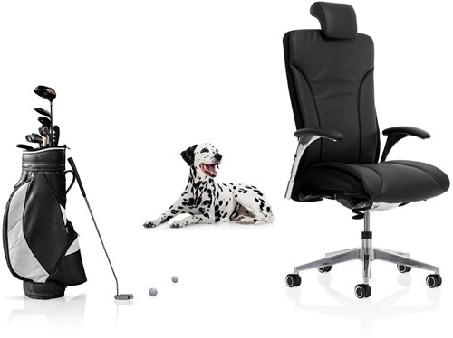 Bureaustoel Köhl Salveo 8220-25 leder/kunstleder combinatie zwart-2