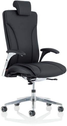 Bureaustoel Köhl Salveo 8220-25 leder/kunstleder combinatie zwart