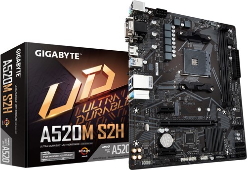 GIGABYTE A520M S2H moederbord AMD A520 Socket AM4 micro ATX