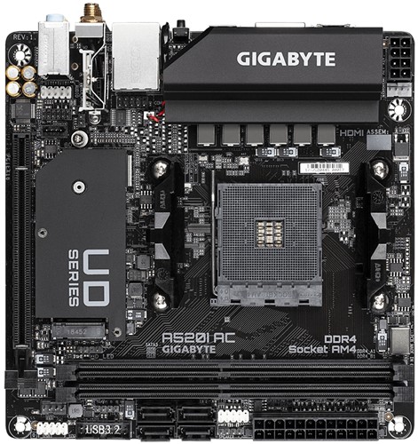 GIGABYTE A520I AC moederbord AMD A520 Socket AM4 mini ITX-2