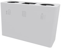 Afvalscheidingsbak Ditch 3-delig restafval-papier-plastic