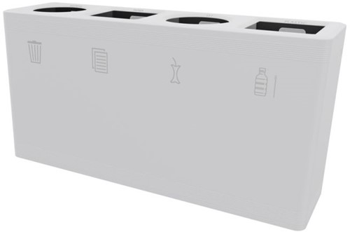 Afvalscheidingsbak Ditch 4-delig restafval-papier-gft-plastic XL