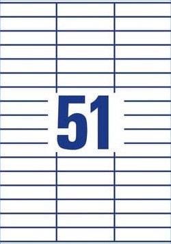 Etiket Kores 70x16.9mm wit 5100stuks 100vel