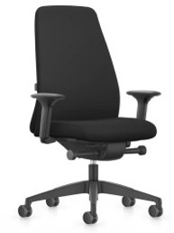 Bureaustoel Interstuhl New Every is1 EV117 met gestoffeerde hoge rug zwart
