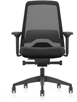 Bureaustoel Interstuhl New Every is1 EV217 comfortzitting met hoge netrug zwart
