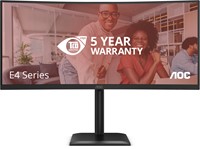 AOC E4 CU34E4CV computer monitor 86,4 cm (34") 3440 x 1440 Pixels UltraWide Quad HD LCD Zwart-2
