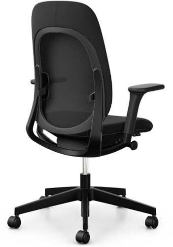 Bureaustoel Giroflex 40 - Runner/Cura zwart - 3D arml. - Alu rug en voet zwart - 50 mm h wiel-3