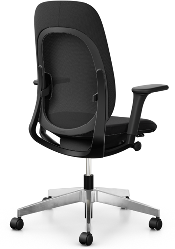 Bureaustoel Giroflex 40 - Runner/Cura zwart - 3D arml. - Zwart alu rug en gepol. voet - 65 mm z wiel-3