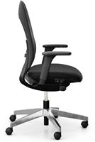 Bureaustoel Giroflex 40 - Runner/Cura zwart - 3D arml. - Zwart alu rug en gepol. voet - 65 mm z wiel-2