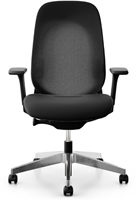 Bureaustoel Giroflex 40 - Runner/Cura zwart - 3D arml. - Zwart alu rug en gepol. voet - 65 mm z wiel