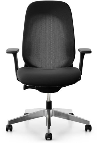 Bureaustoel Giroflex 40 - Runner/Cura zwart - 3D arml. - Zwart alu rug en gepol. voet - 65 mm z wiel