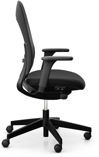 Bureaustoel Giroflex 40 - Runner/Cura zwart - 3D arml. - Alu rug en voet zwart - 50 mm h wiel-2