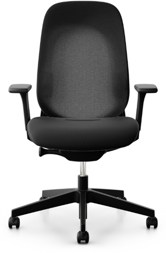 Bureaustoel Giroflex 40 - Runner/Cura zwart - 3D arml. - Alu rug en voet zwart - 50 mm h wiel