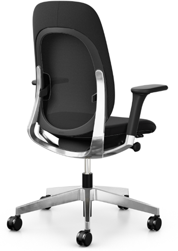 Bureaustoel Giroflex 40 - Runner/Cura zwart - 3D arml. - Gepol. alu rug en voet - 65 mm h wiel-3