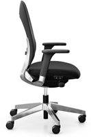 Bureaustoel Giroflex 40 - Runner/Cura zwart - 3D arml. - Gepol. alu rug en voet - 65 mm h wiel-2