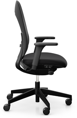 Bureaustoel Giroflex 40 - Runner/Cura zwart - 3D arml. - Alu rug en kunst.voet zwart - 65 mm z wiel-2