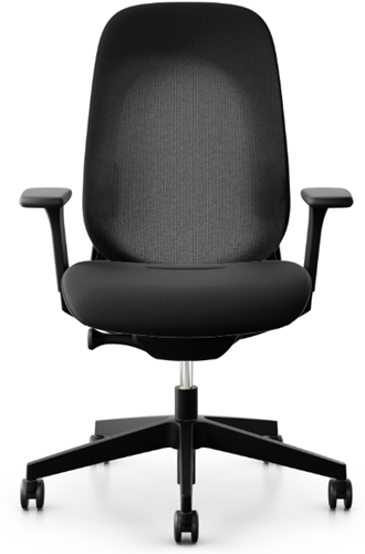 Bureaustoel Giroflex 40 - Runner/Cura zwart - 3D arml. - Alu rug en voet zwart - 65 mm z wiel