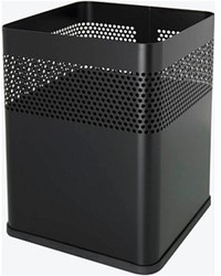 Papierbak Helit 'The Dot' 18liter vierkant perforatie zwart