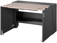 Zit-/stawerkplek HomeFit© 105x80 zwart/zwart/eiken