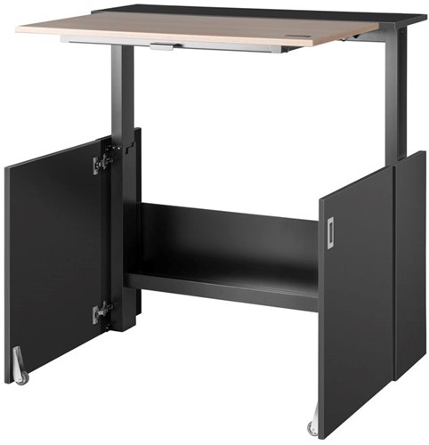 Zit-/stawerkplek HomeFit© 105x80 zwart/zwart/eiken-3