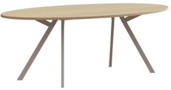 Bridge vergadertafel ellipsvorm Huislijn, 240 x 120 cm, rechthoekige poten, vaste hoogte 75 cm